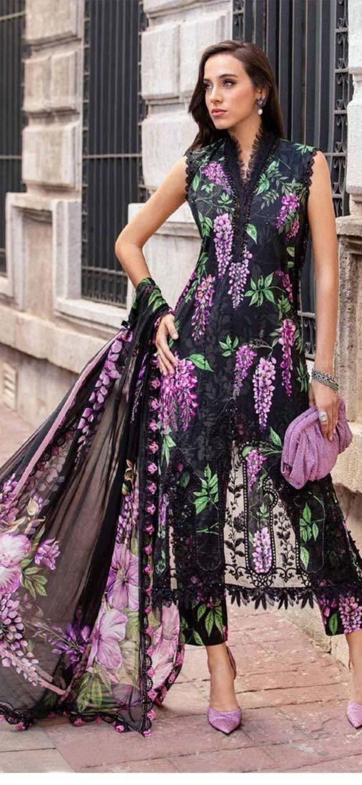 lawn prinded suit