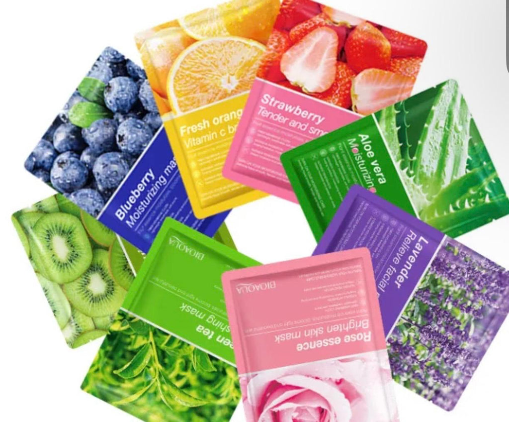 Bioaqua Fruit & Plant Extract Moisturizing Sheet Masks – 8 Varieties for All Skin Types