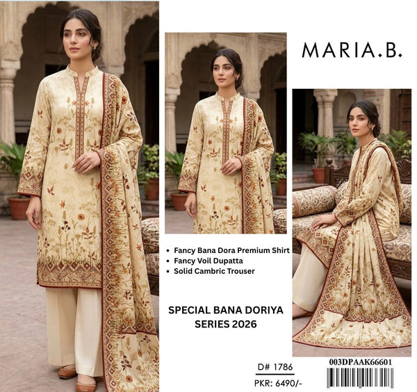 MARIA B BANA DORA LAWN 3PC SUIT