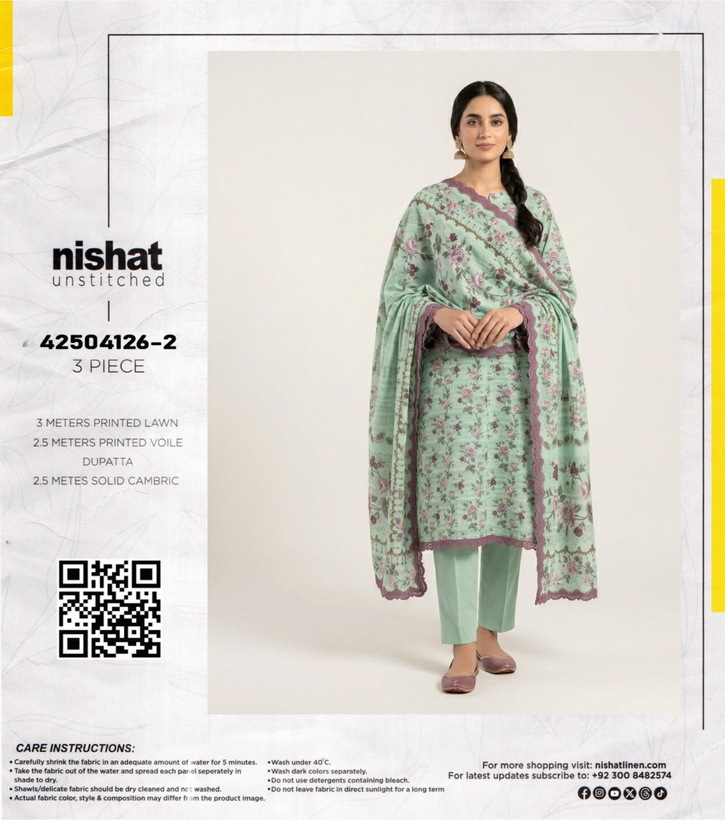 NISHAT 3PC LAWN SUIT
