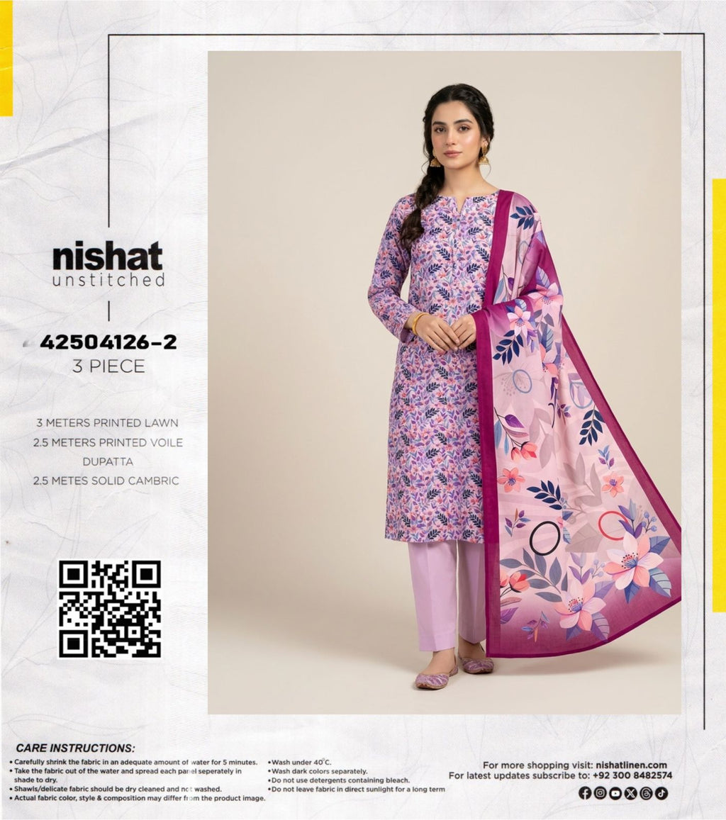 NISHAT 3PC LAWN SUIT