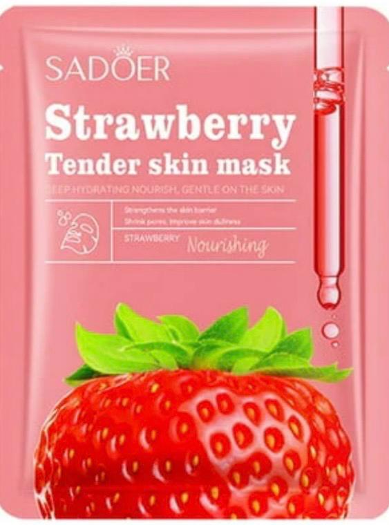 Sadoer Strawberry Tender Skin Sheet Mask – Deep Hydration, Brightening & Pore Refining