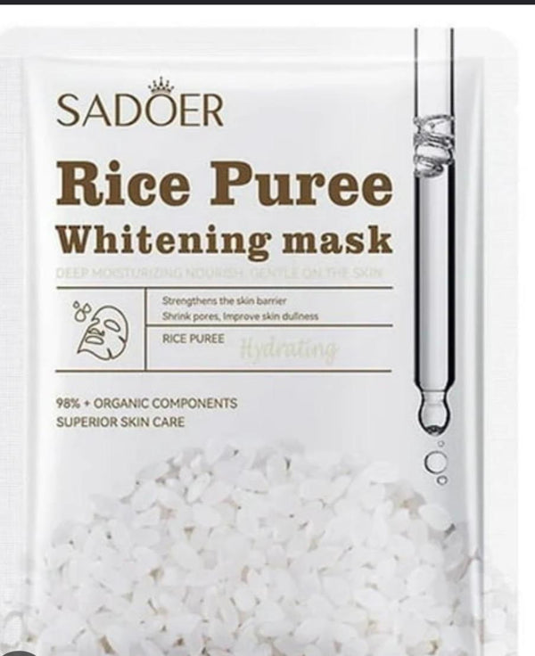 Sadoer Rice Puree Whitening Sheet Mask – Brightening, Pore Refining & Deep Moisturization