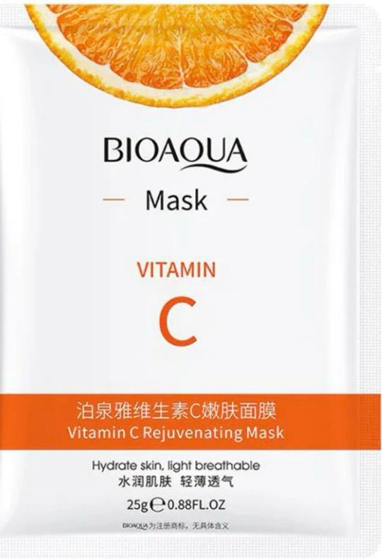 Bioaqua Vitamin C Rejuvenating Sheet Mask – Brightening & Dark Spot Fading for Glowing Skin