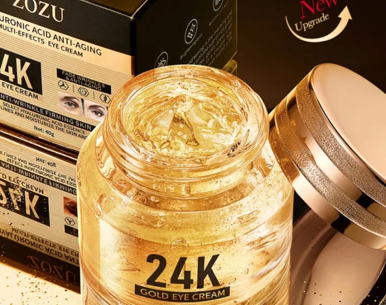 ZOZU 24K Gold Hyaluronic Acid Eye Cream – Anti-Aging, Dark Circle & Puffiness Reduction