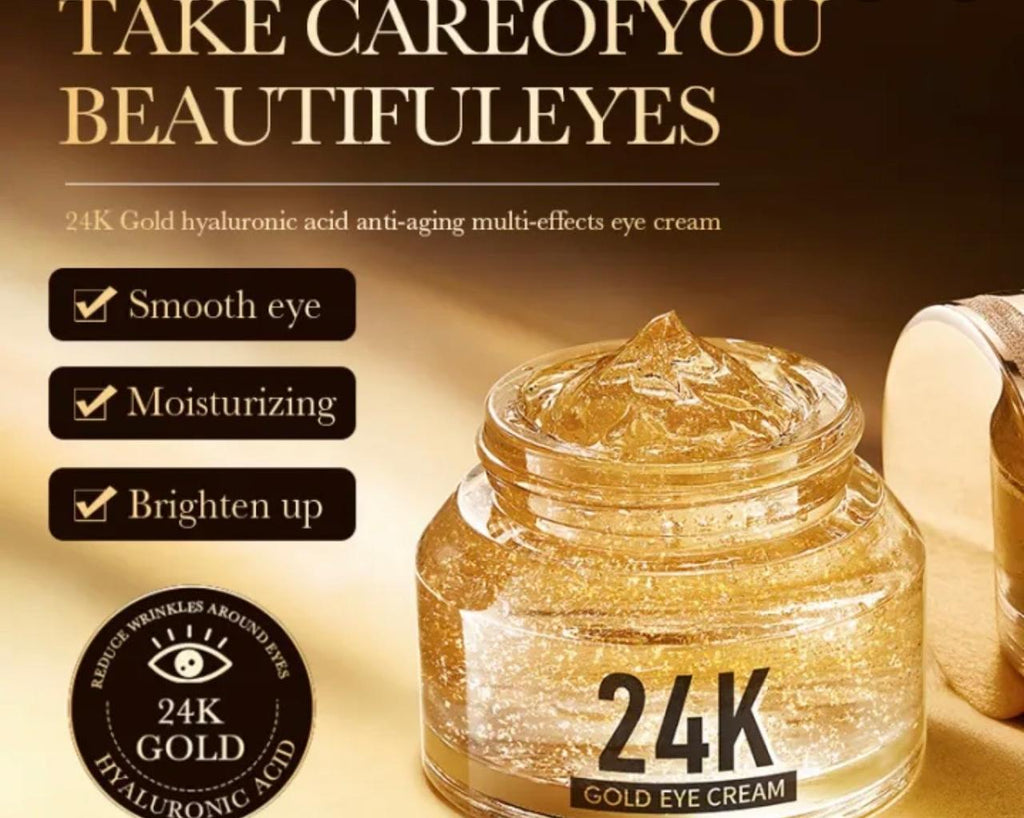 ZOZU 24K Gold Hyaluronic Acid Eye Cream – Anti-Aging, Dark Circle & Puffiness Reduction