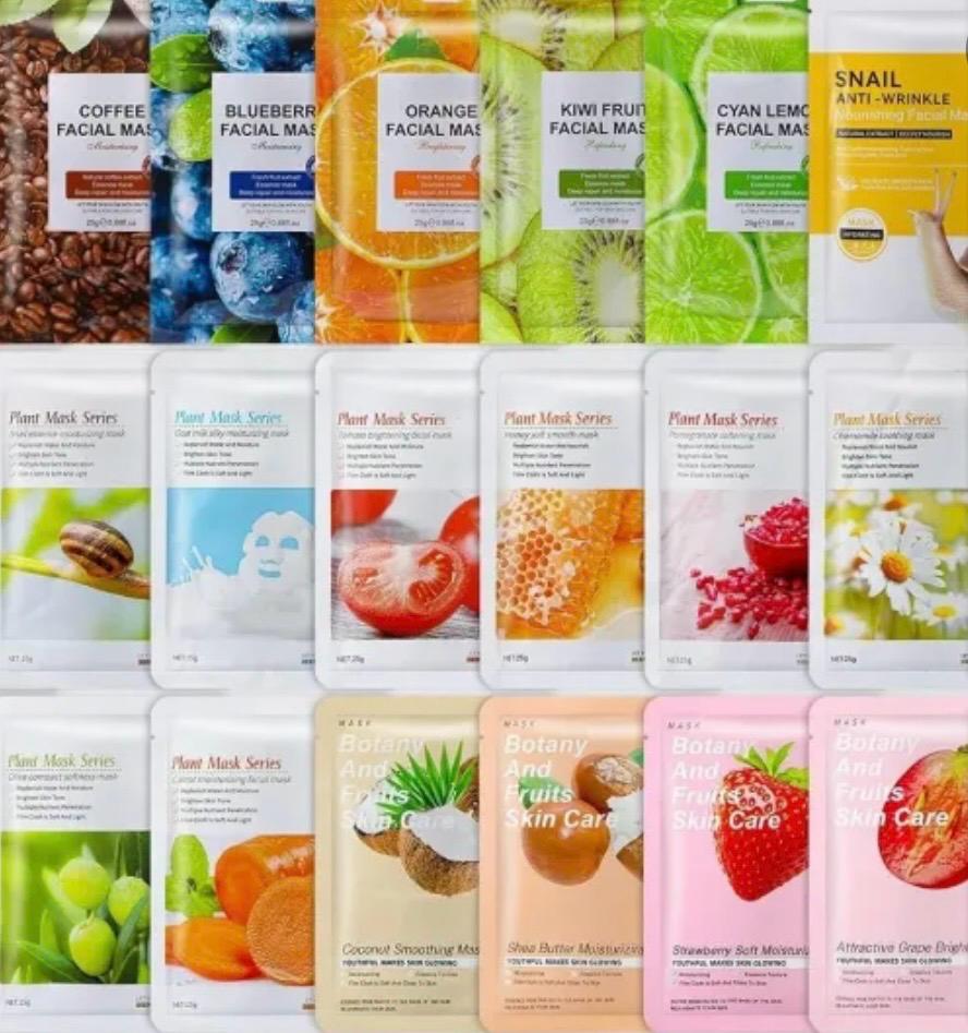 Bioaqua Fruit & Plant Extract Moisturizing Sheet Masks – 8 Varieties for All Skin Types