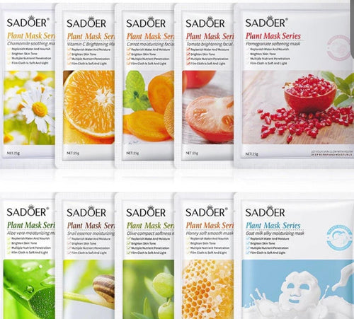 Bioaqua Fruit & Plant Extract Moisturizing Sheet Masks – 8 Varieties for All Skin Types