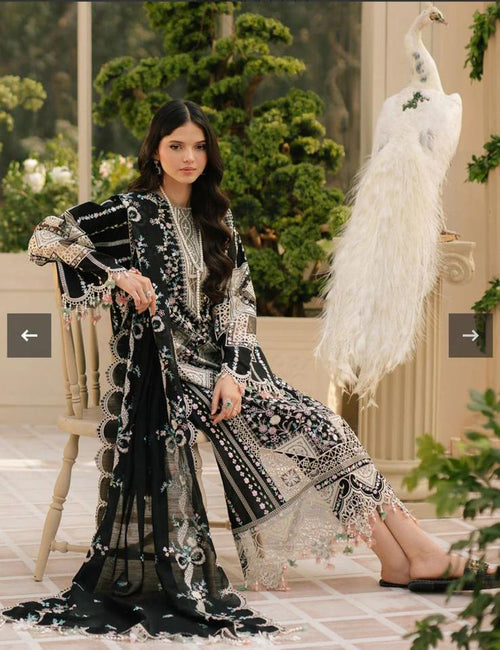 3-piece unstitched embroidered lawn suit from the Bin Ilyas Embroidered Luxury Lawn Collection