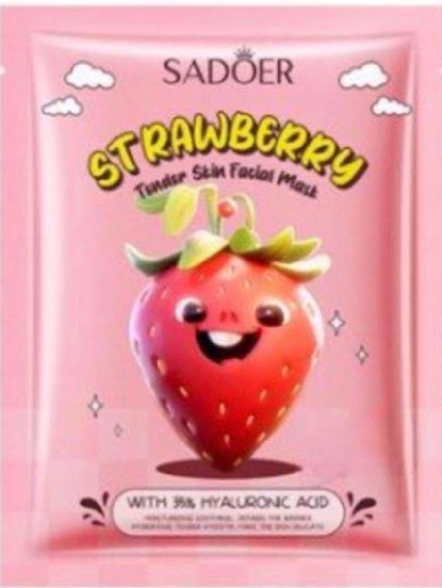 Sadoer Strawberry Tender Skin Sheet Mask – Deep Hydration, Brightening & Pore Refining