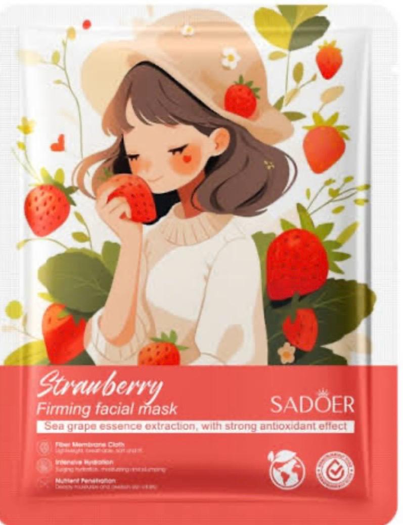 Sadoer Strawberry Tender Skin Sheet Mask – Deep Hydration, Brightening & Pore Refining
