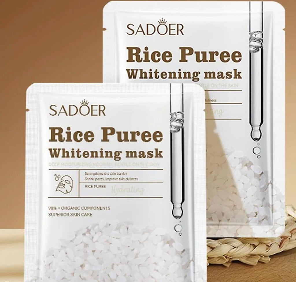 Sadoer Rice Puree Whitening Sheet Mask – Brightening, Pore Refining & Deep Moisturization