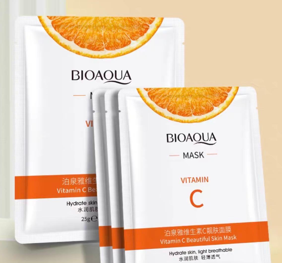 Bioaqua Vitamin C Rejuvenating Sheet Mask – Brightening & Dark Spot Fading for Glowing Skin