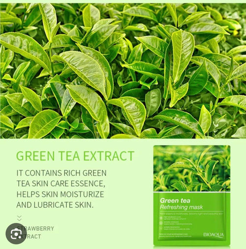 Bioaqua Green Tea Refreshing Sheet Mask – Oil Control & Deep Hydration for Oily & Combination Skin