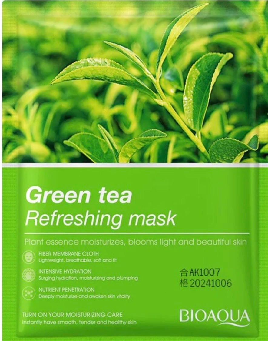 Bioaqua Green Tea Refreshing Sheet Mask – Oil Control & Deep Hydration for Oily & Combination Skin