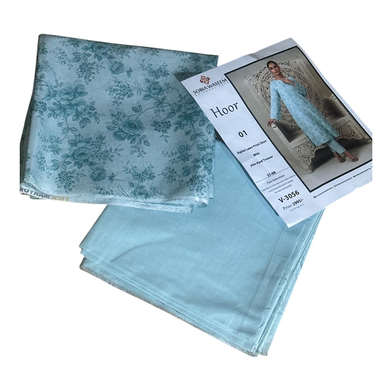 Ladies 2piece printed lawn suit