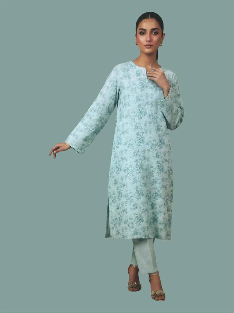 Ladies 2piece printed lawn suit